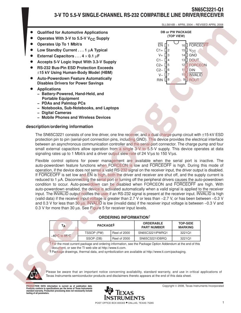 SN65C3221-Q1