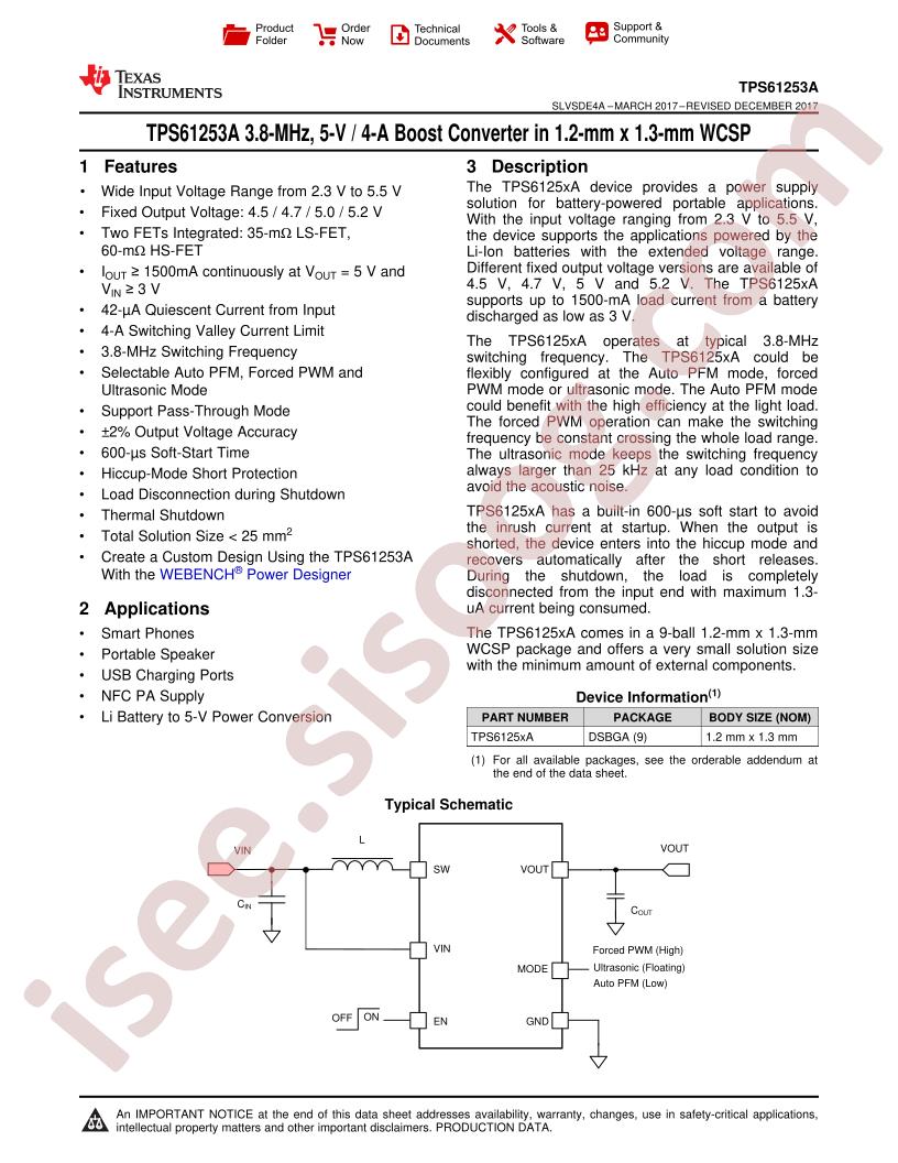 TPS61253A Datasheet