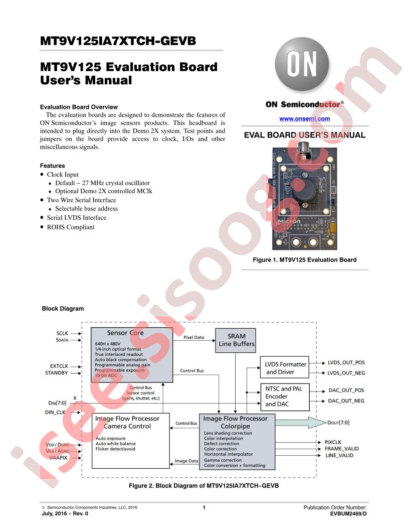 MT9V125IA7XTCH-GEVB Manual