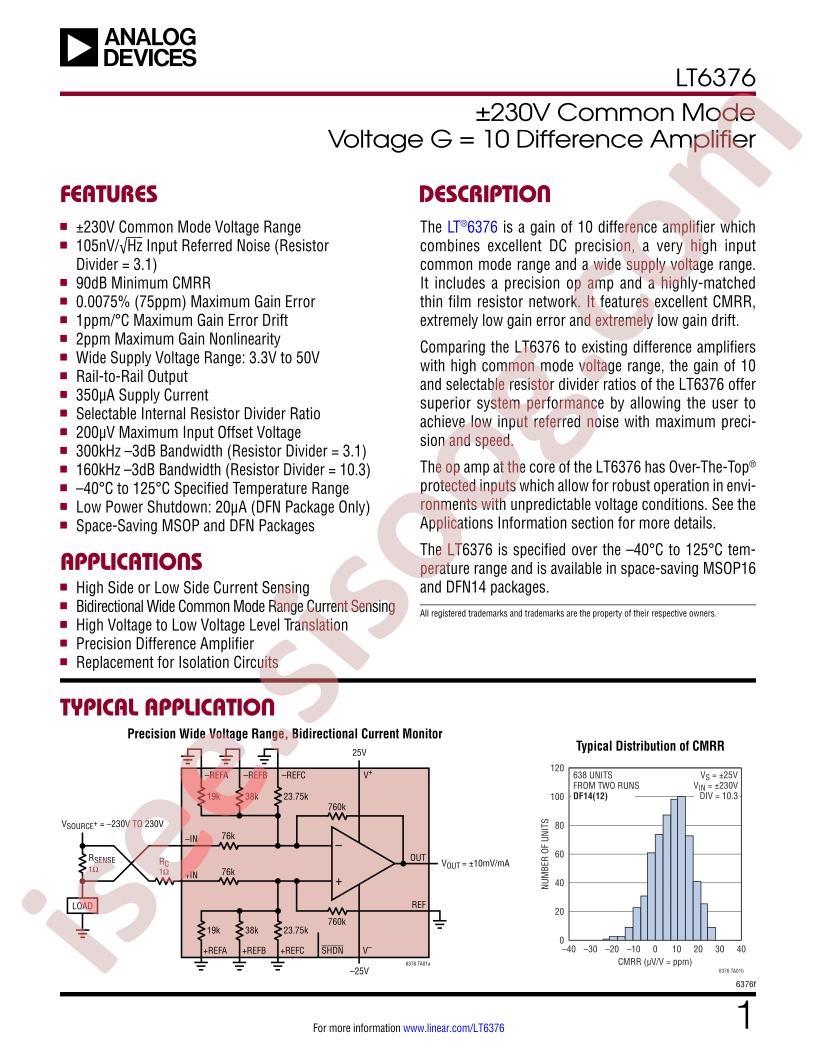 LT6376 Datasheet