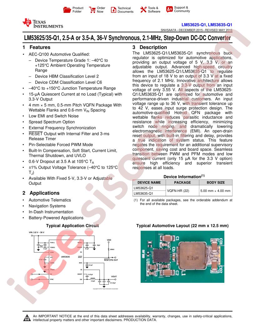 LM53625-Q1, LM53635-Q1 Datasheet
