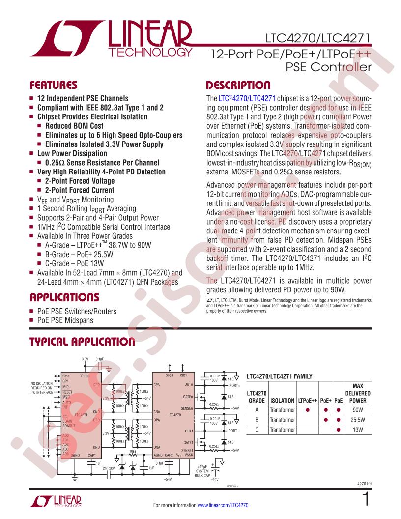 LTC4270, LTC4271 Datasheet