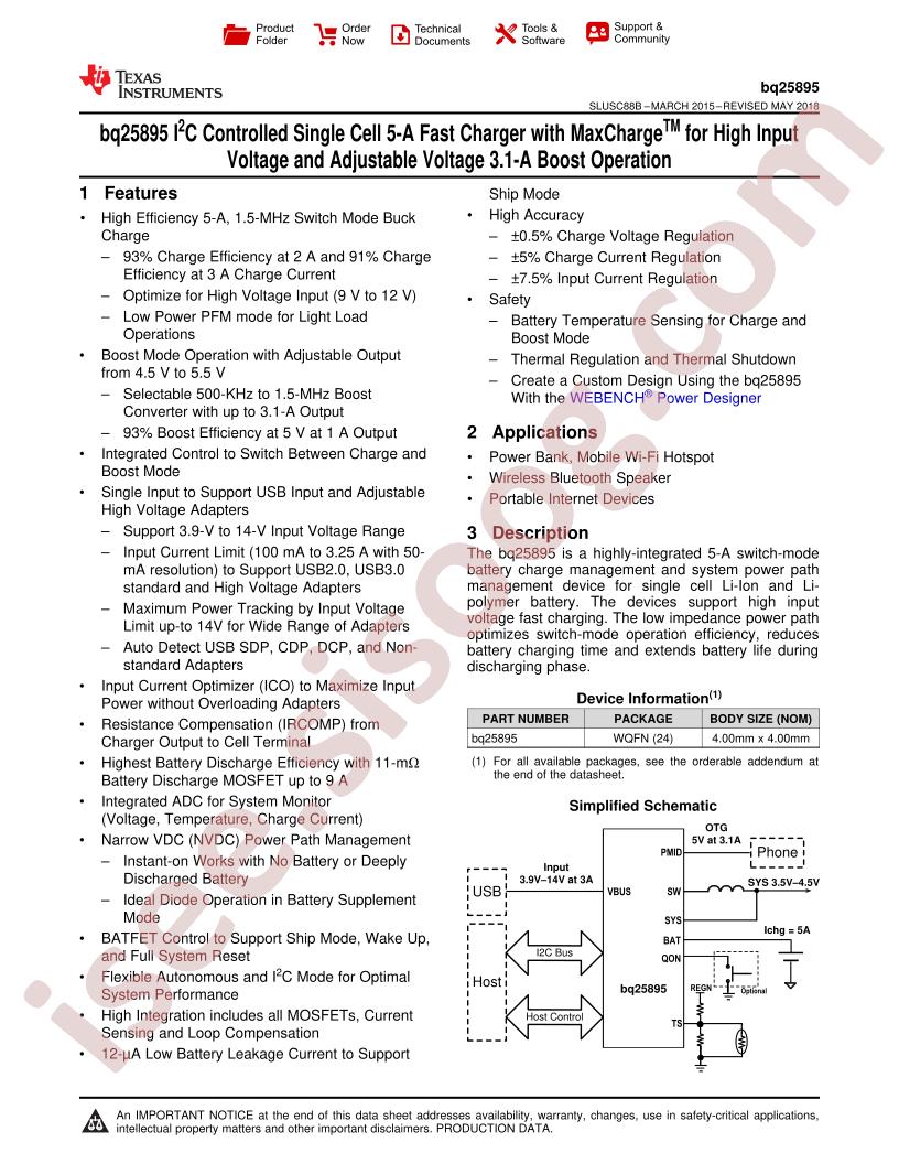 BQ25895 Datasheet