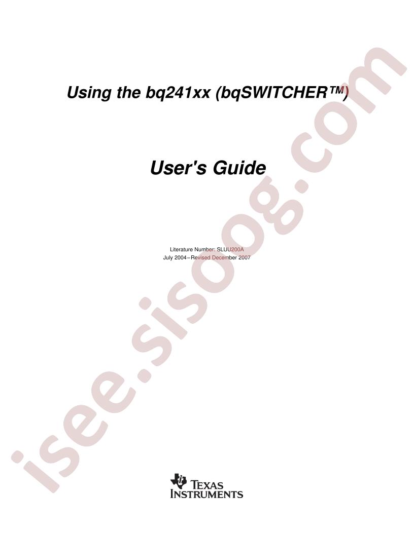 BQ241xx Guide