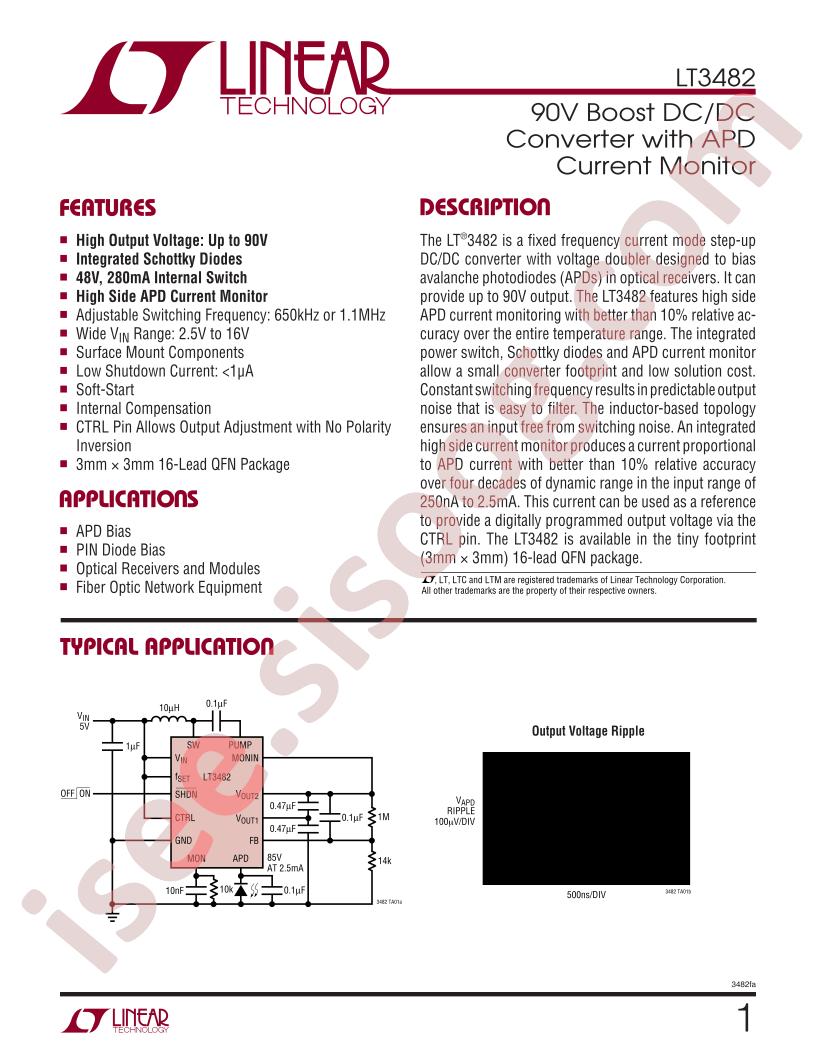 LT3482 Datasheet