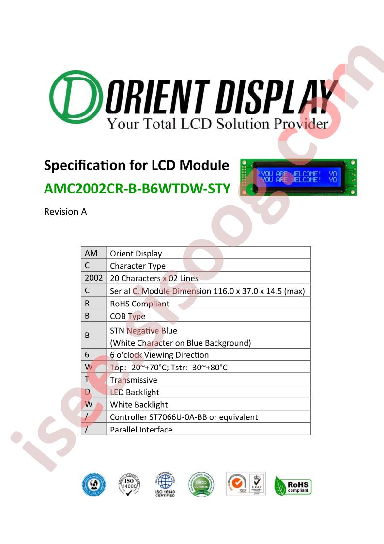 AMC2002CR-B-B6WTDW Datasheet