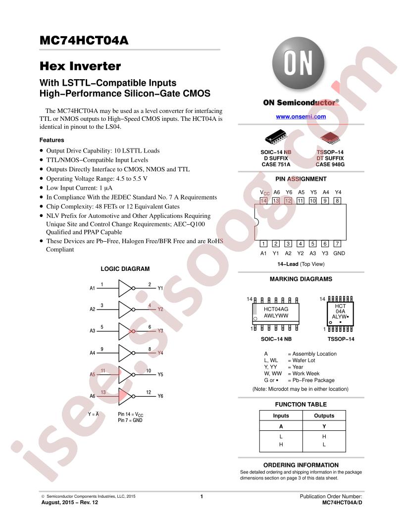 MC74HCT04A