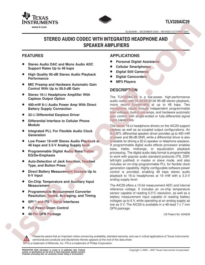 TLV320AIC29