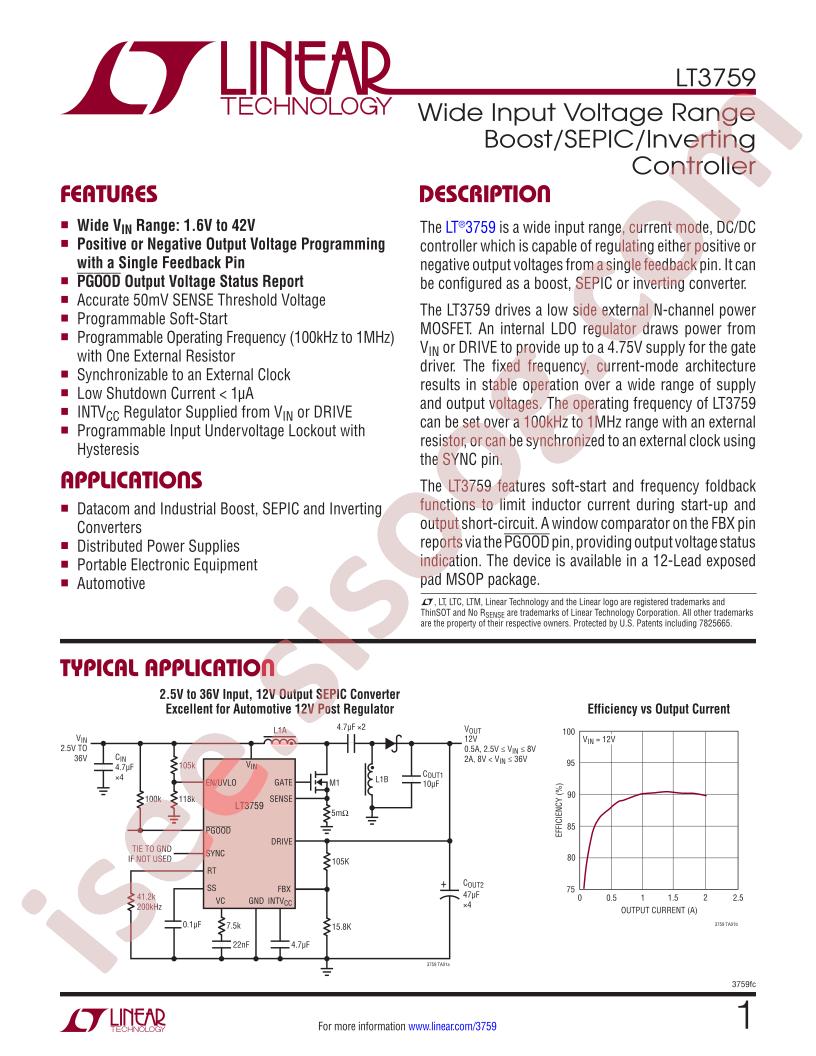 LT3759 Datasheet