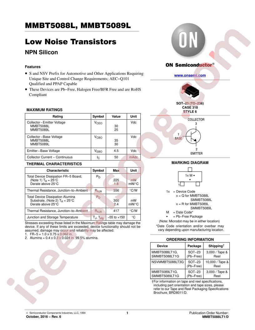 MMBT5088LT1, 5089LT1