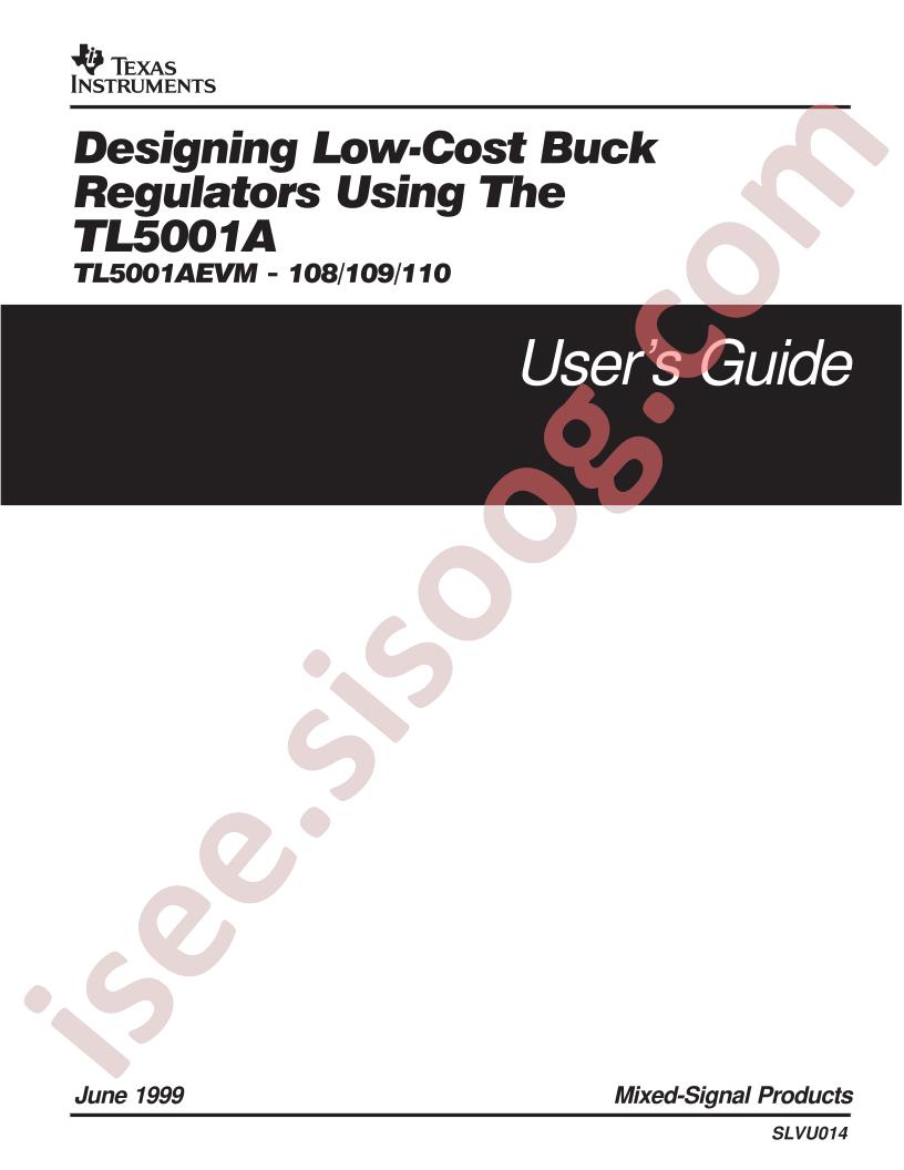 TL5001AEVM-108, 109, 110 Users Guide