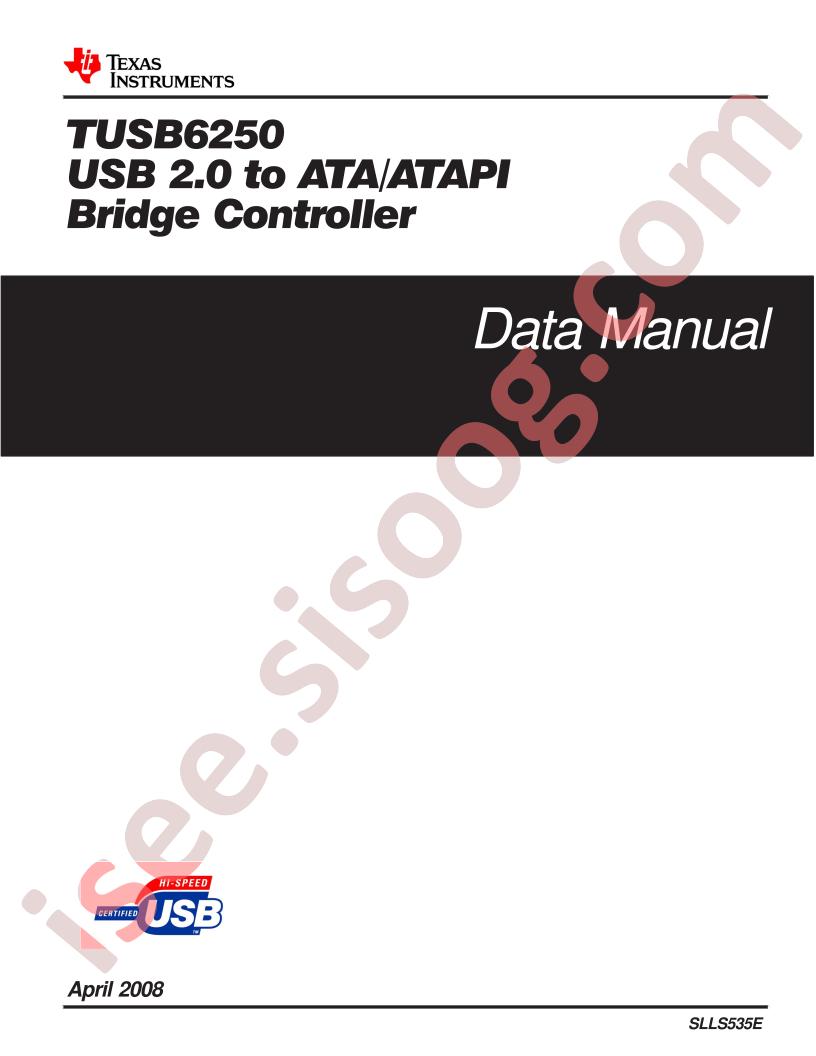 TUSB6250 Data Manual