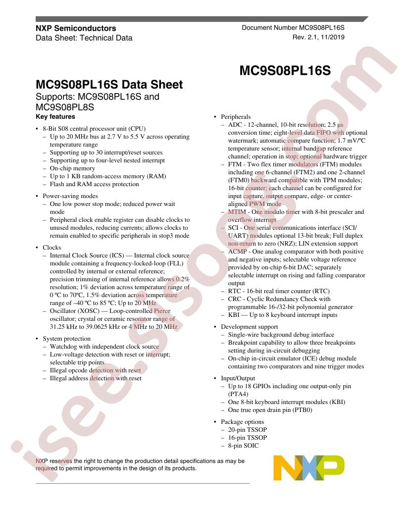 MC9S08PL16S