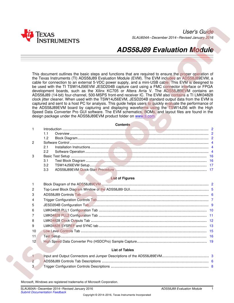 ADS58J89EVM User Guide