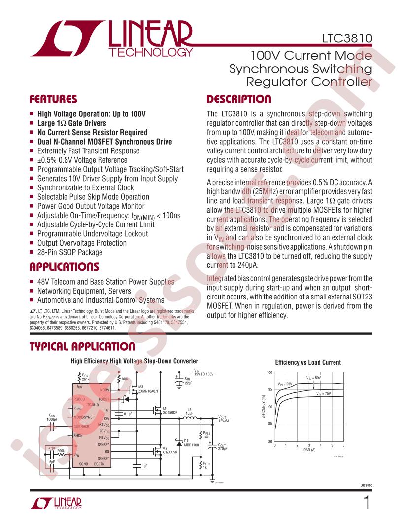 LTC3810 Datasheet