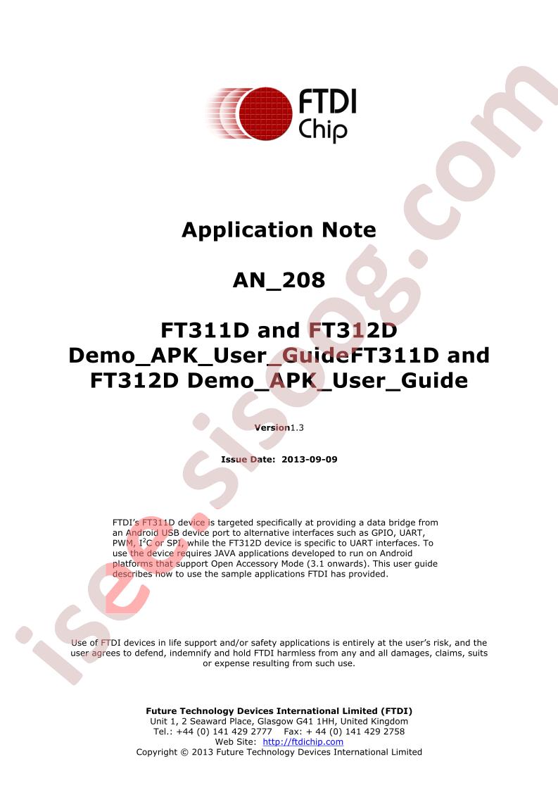 FT311D,12D Demo APK Guide