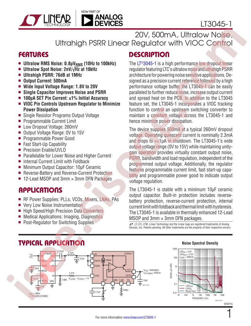 LT3045-1 Datasheet