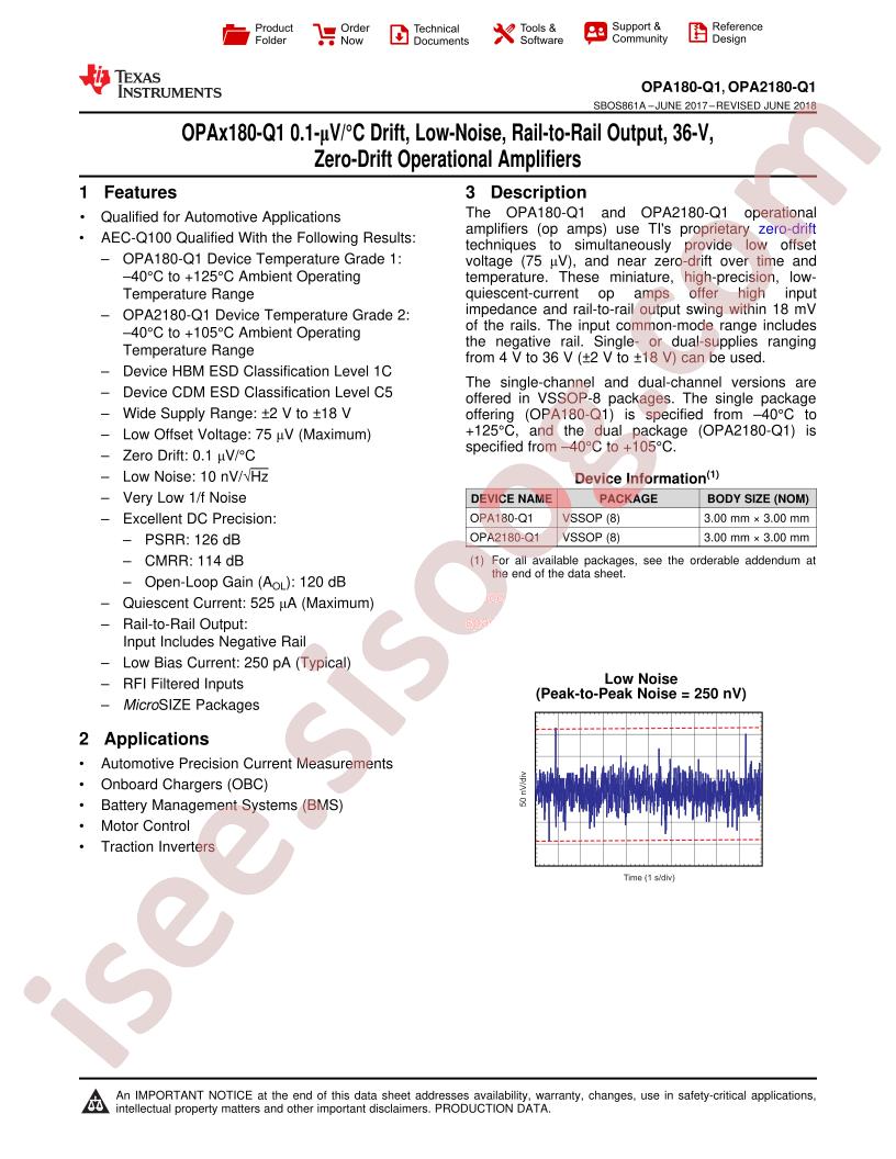 OPA180-Q1, OPA2180-Q1 Datasheet