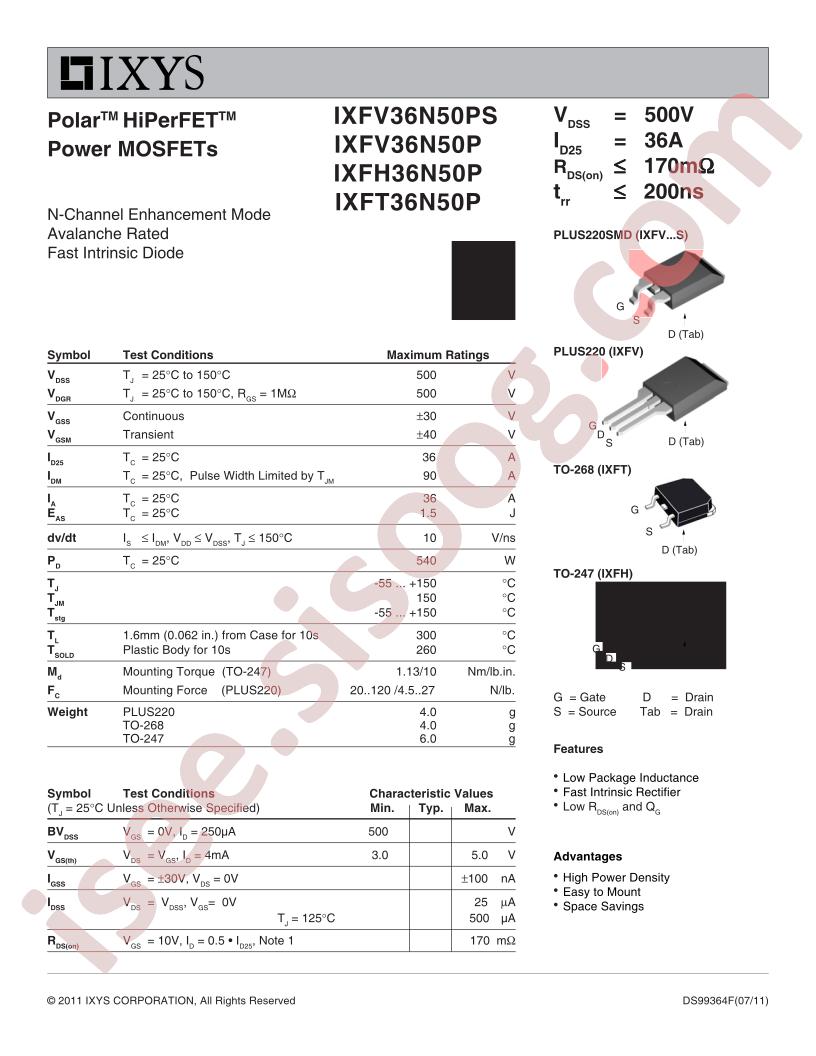 IXF(H,T,V)36N50P/PS