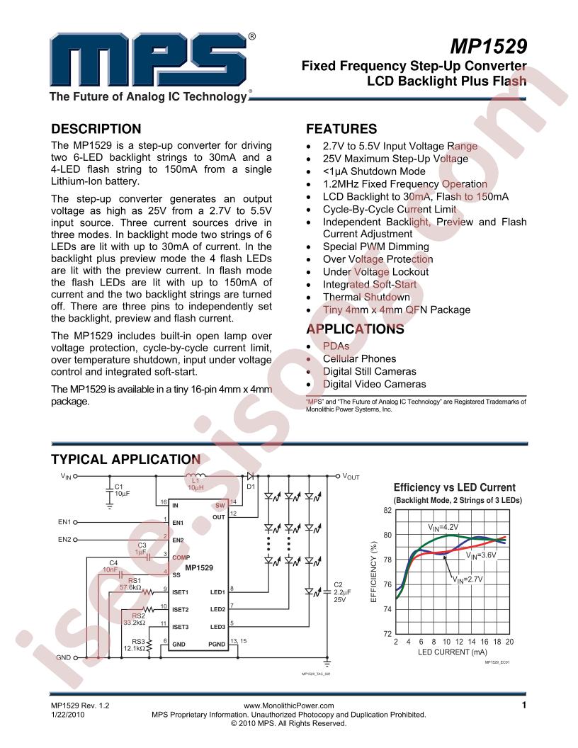 MP1529 Datasheet