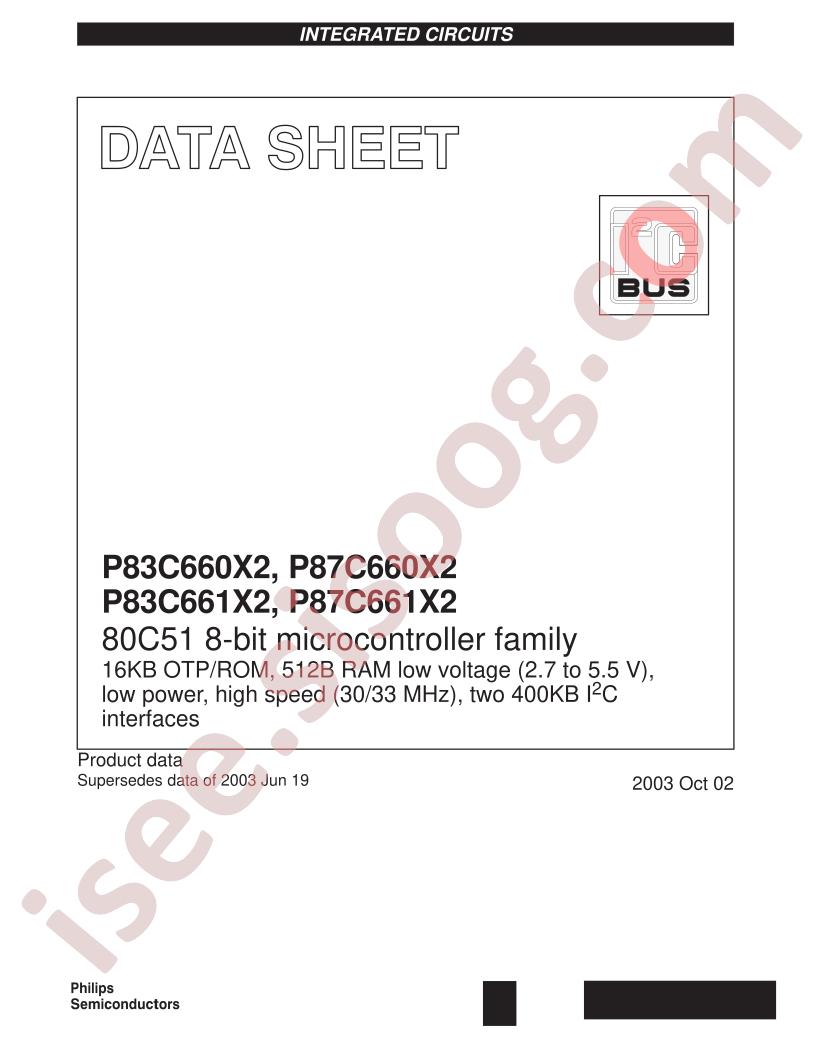 P83C660X2, P83C661X2, P87C660X2, P87C661X2