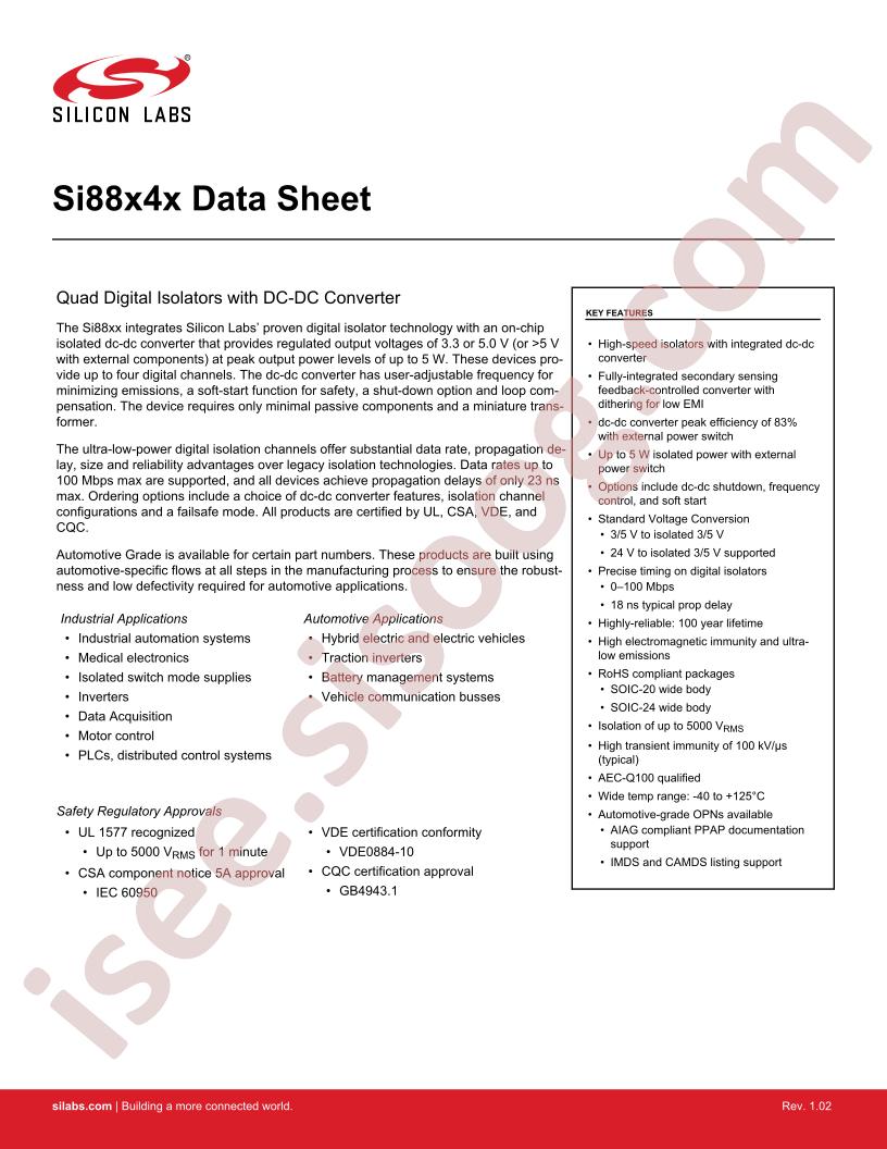 SI88x4x Datasheet