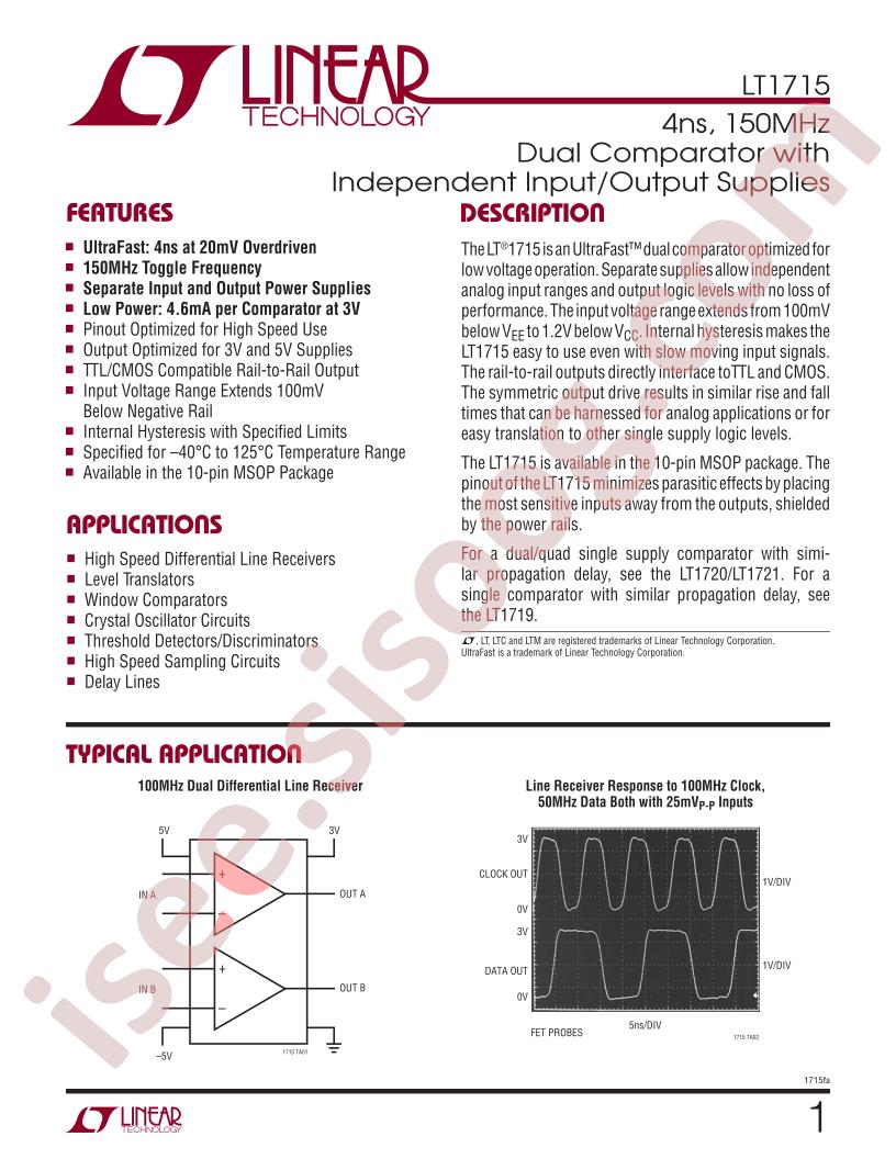 LT1715 Datasheet