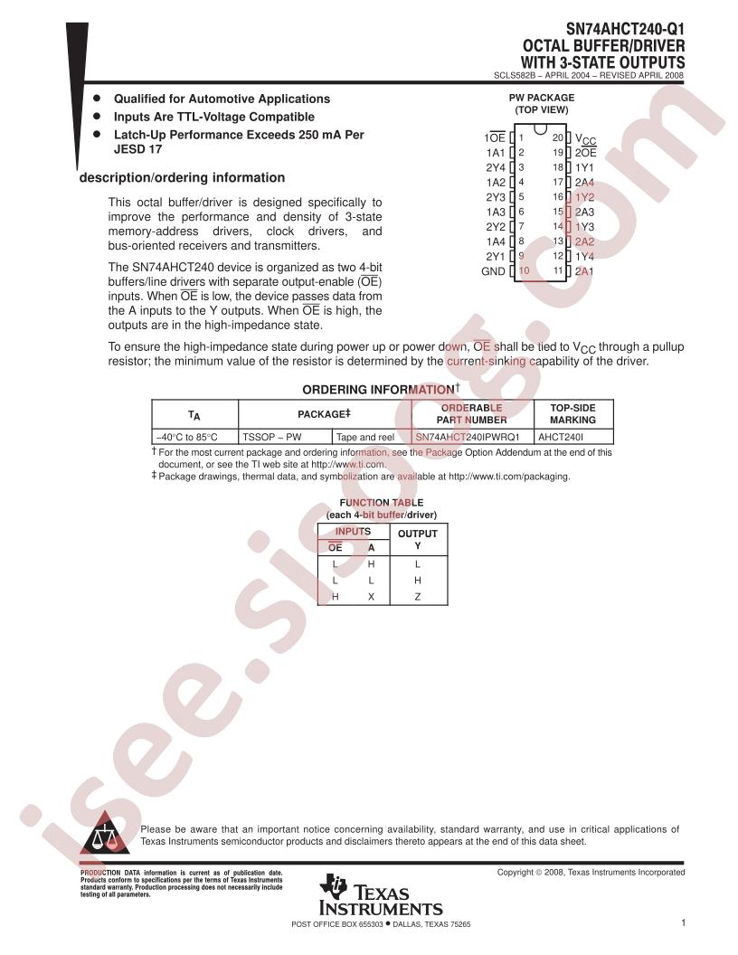 SN74AHCT240-Q1