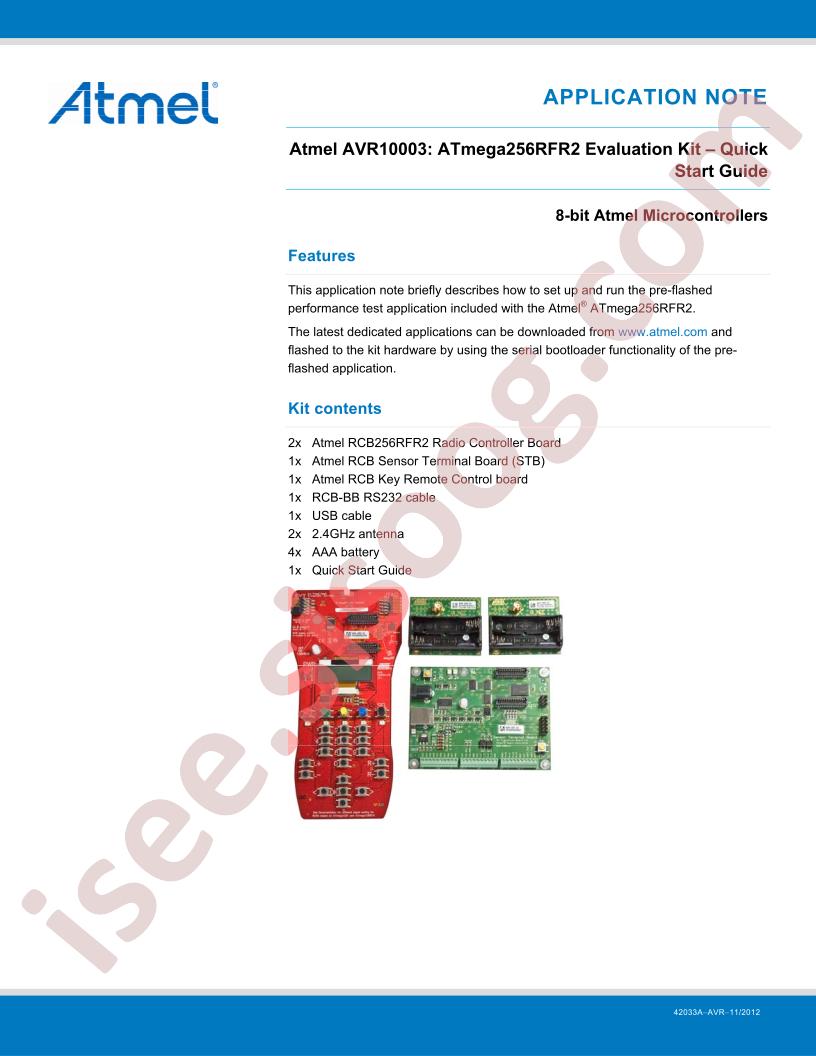 ATmega256RFR2 Eval Kit Quick Start Guide