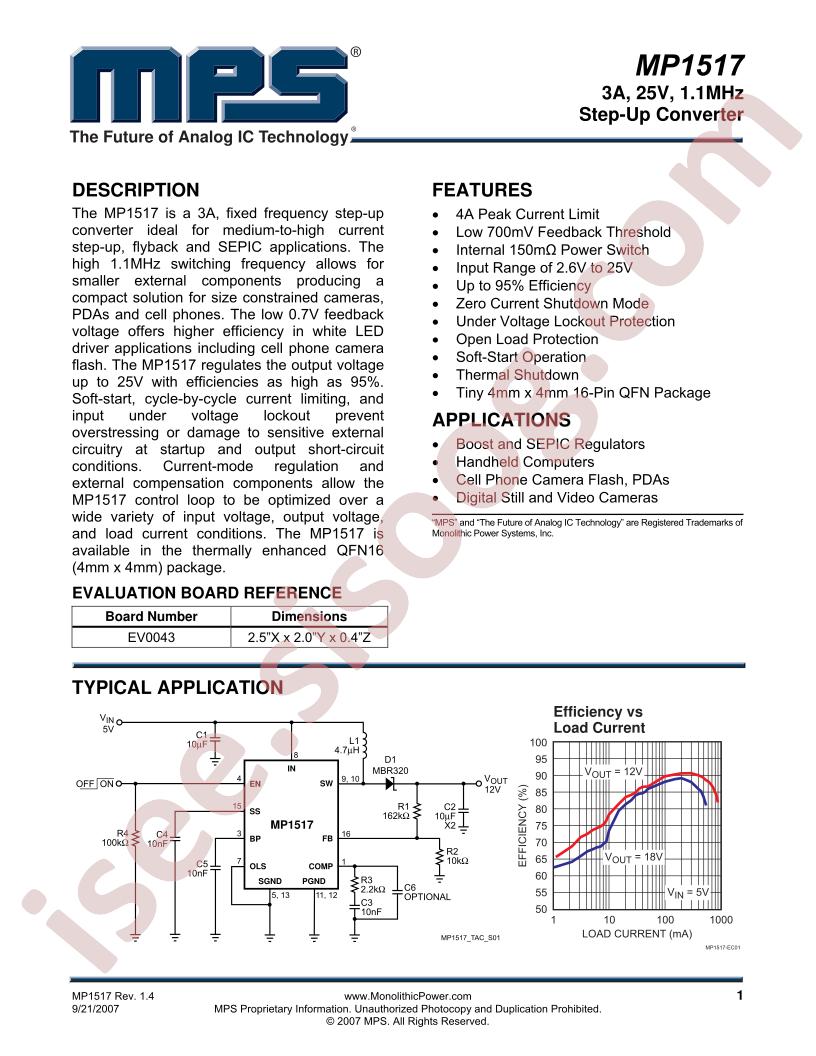 MP1517 Datasheet