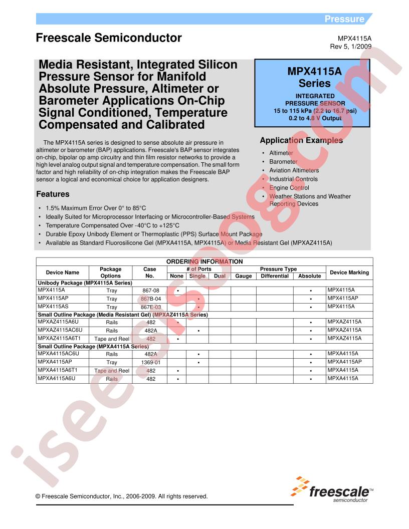 MPX4115A Series