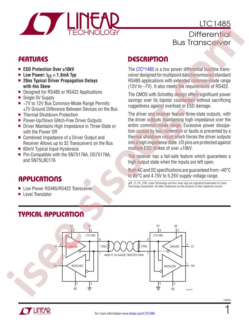 LTC1485 Datasheet
