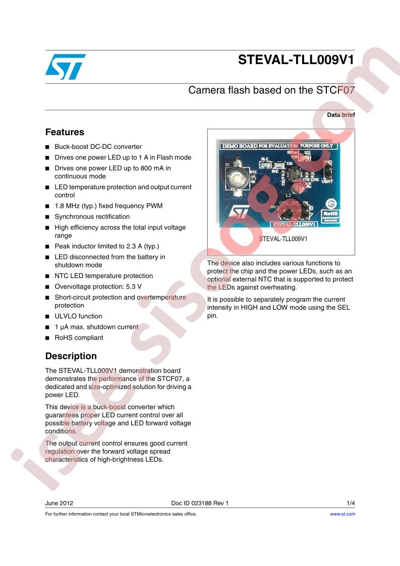 STEVAL-TLL009V1 Brief