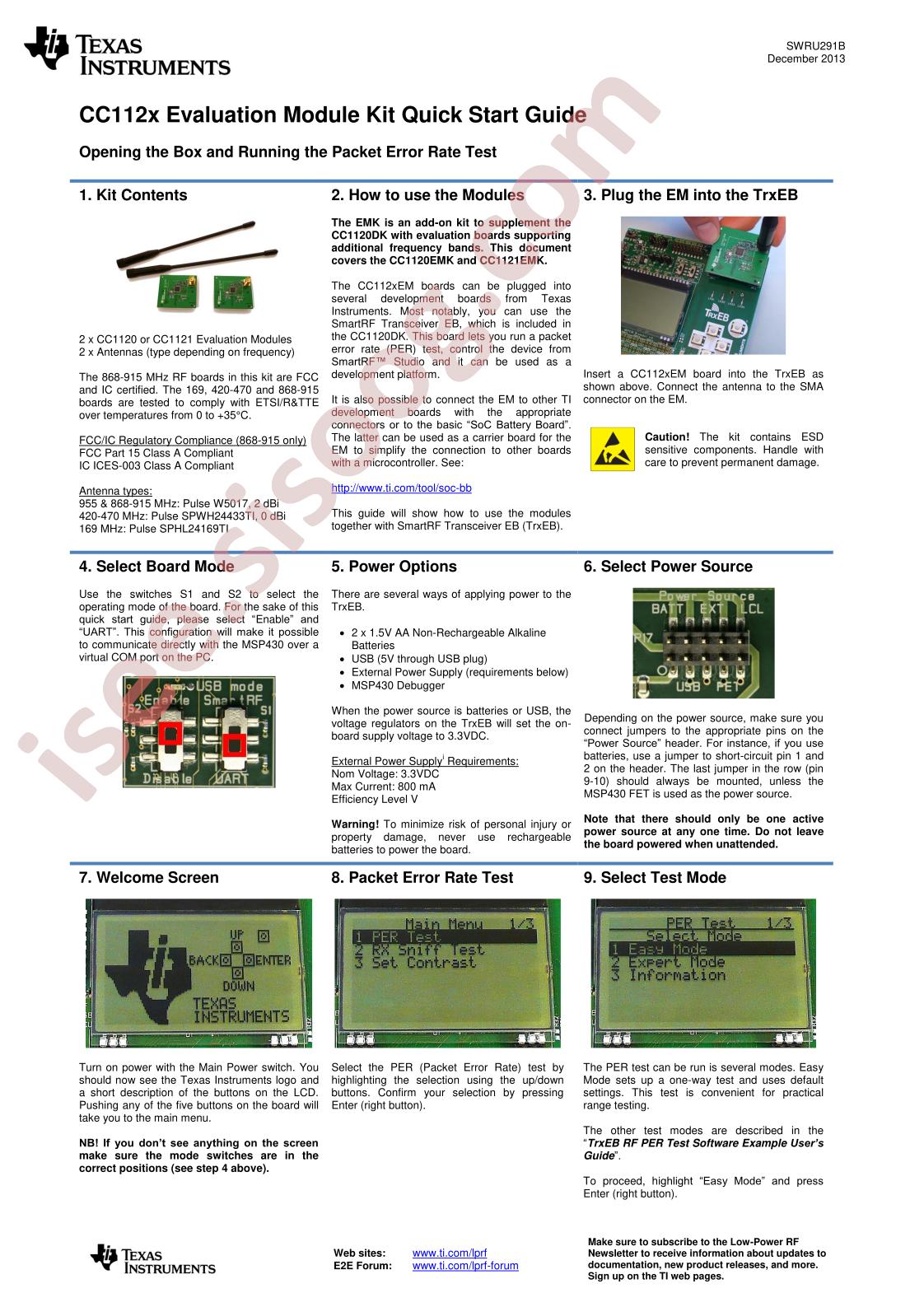 CC112x Eval Module Kit Quick Start Guide