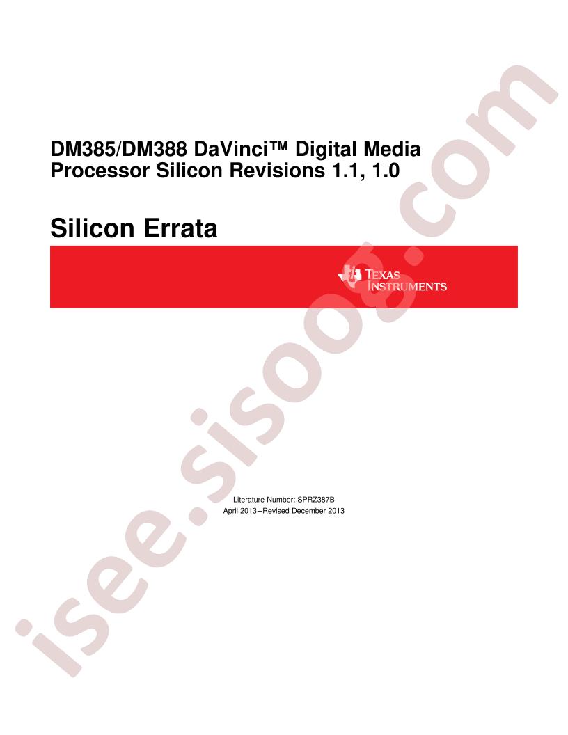 DM385, DM388 Errata