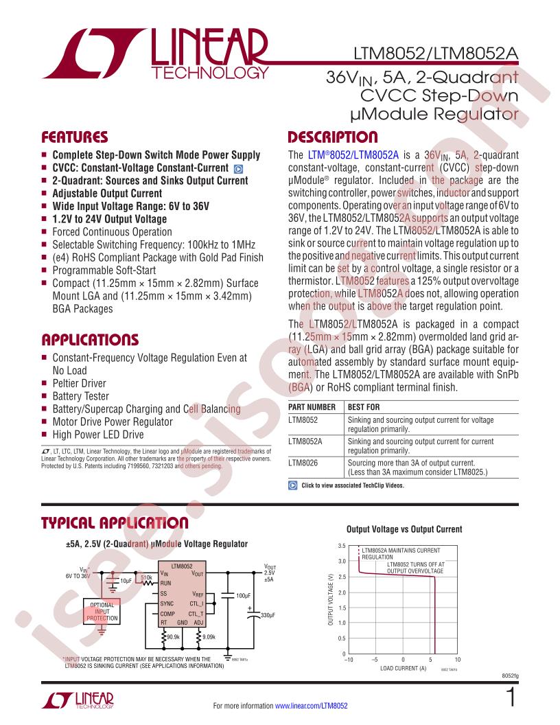 LTM8052(A) Datasheet