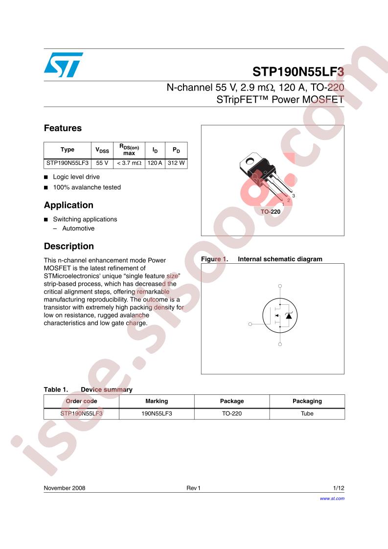 STP190N55LF3