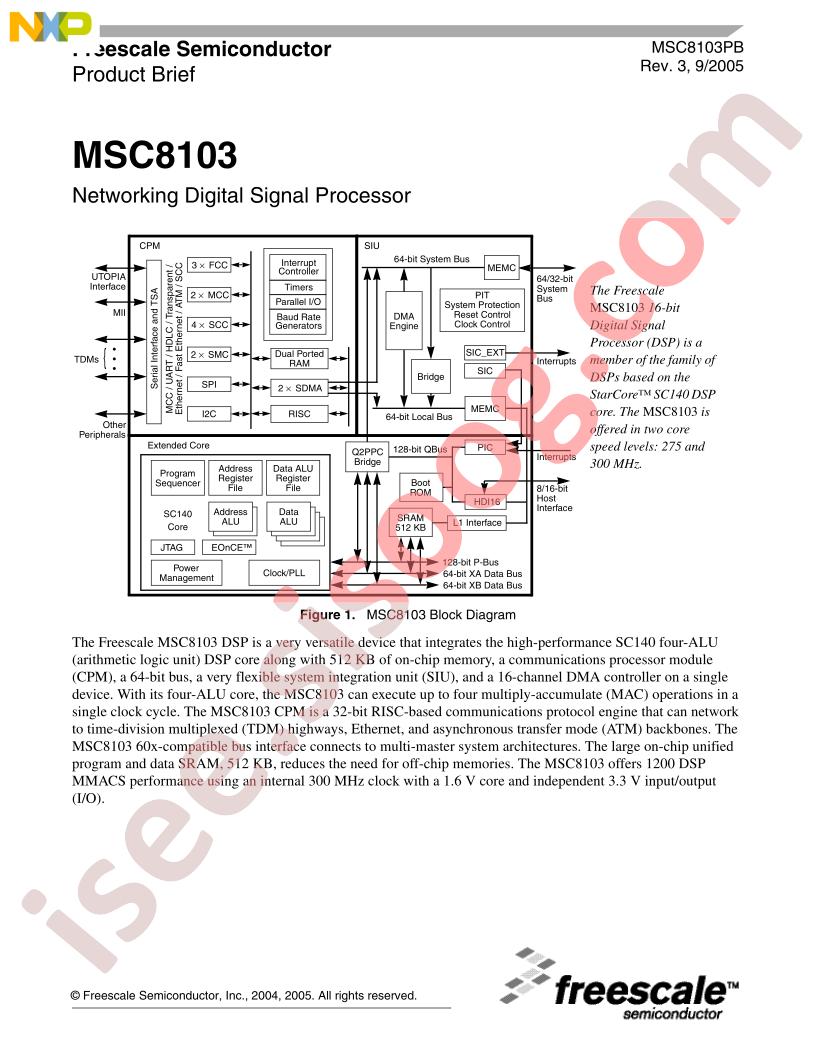 MSC8103 Prod Brief