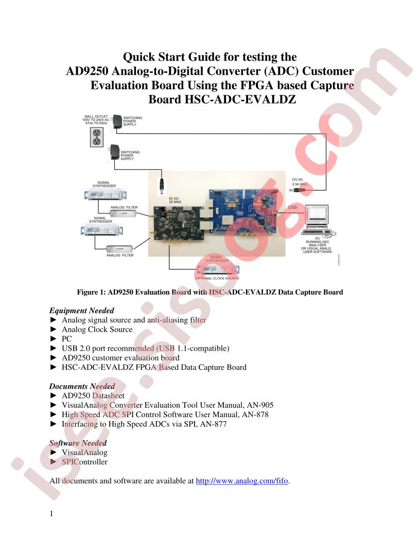 AD9250 Eval Brd Quick Start Guide