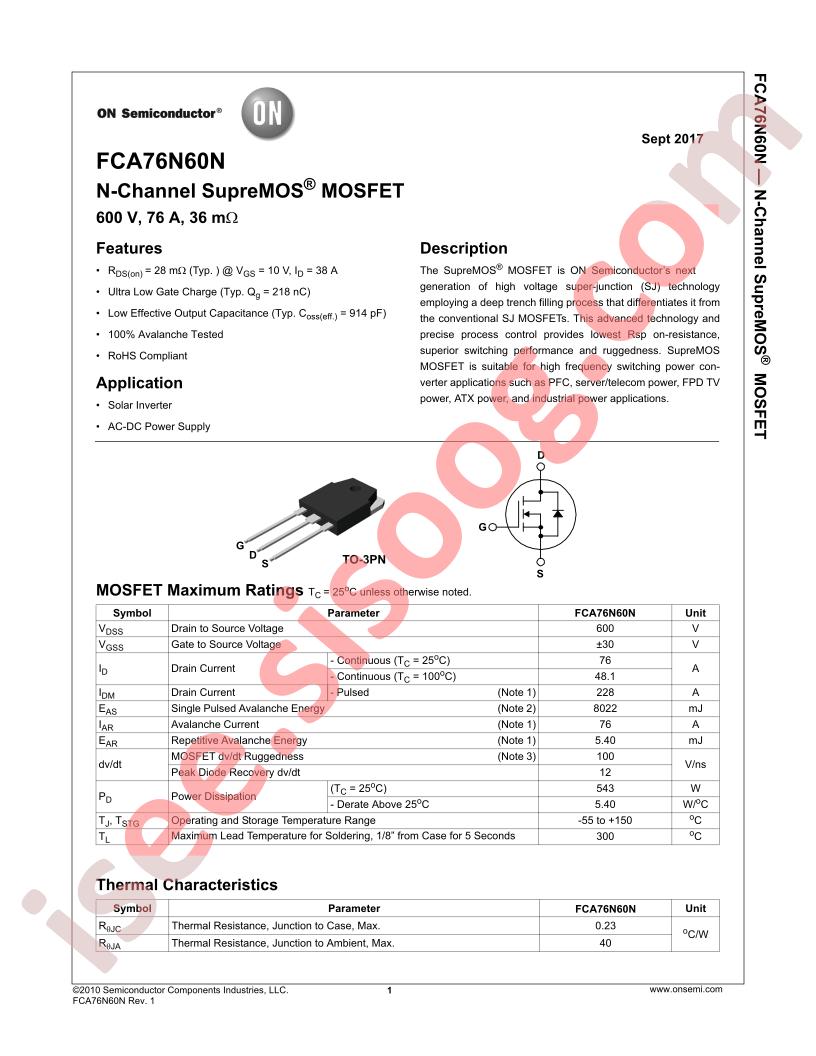 FCA76N60N
