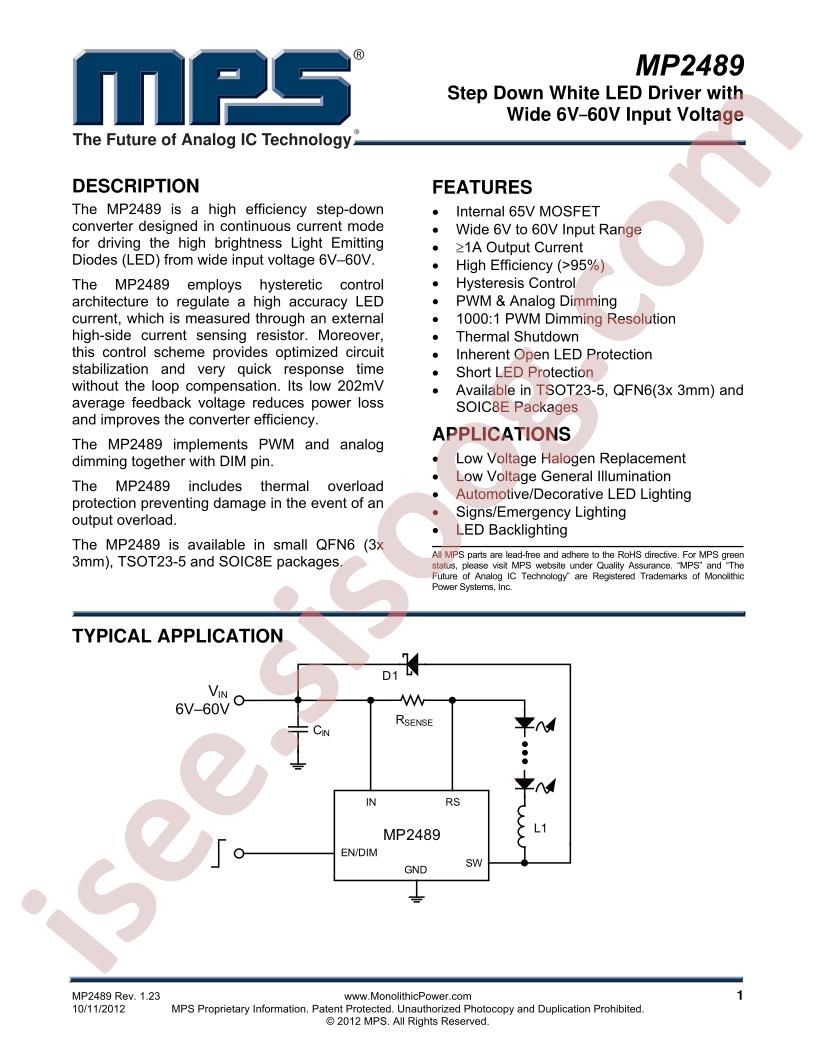 MP2489 Datasheet