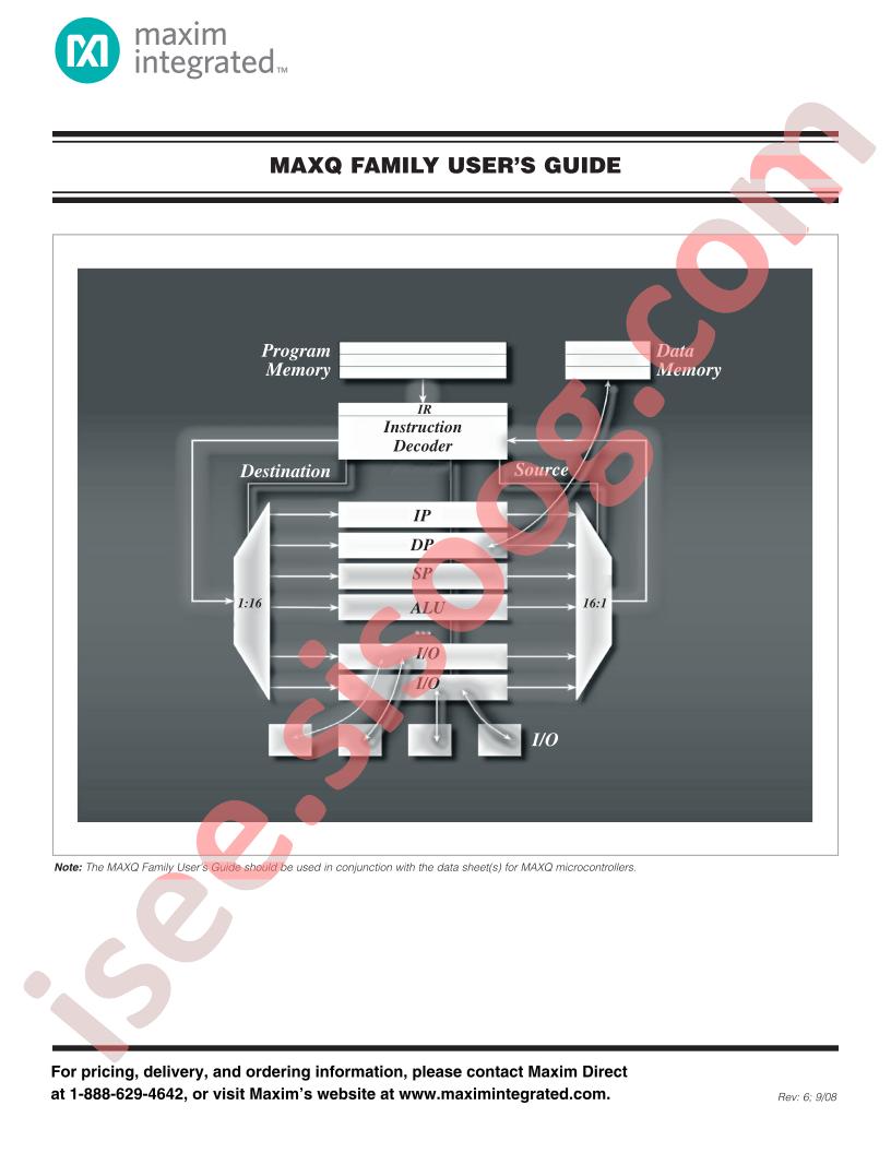 MAXQ Family User Guide