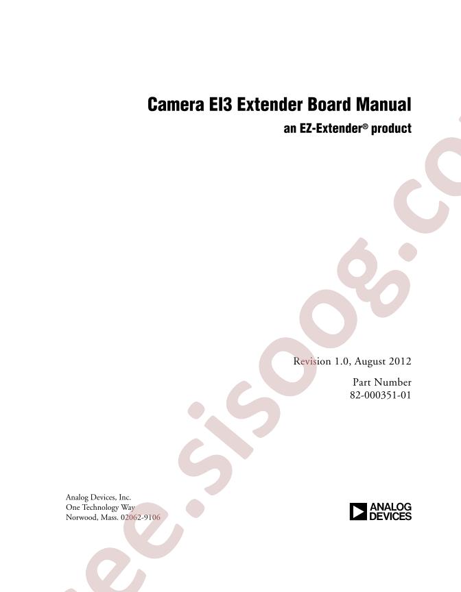 EI3 Extender Board Manual