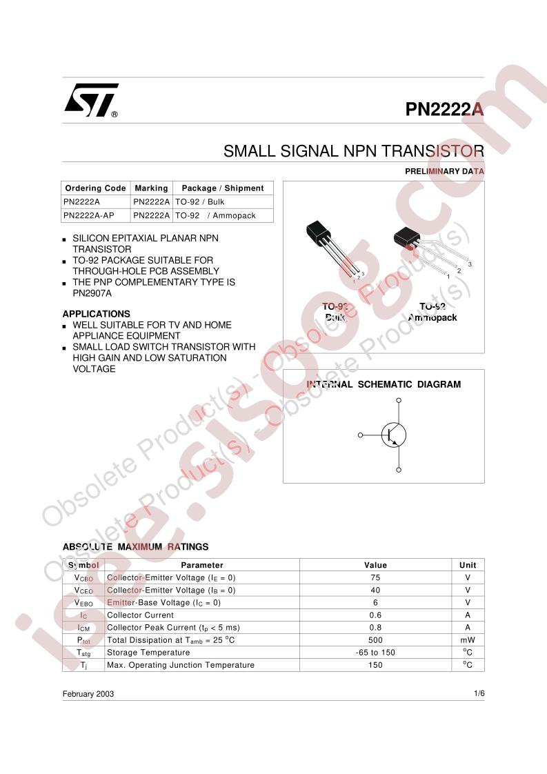 PN2222A Preliminary