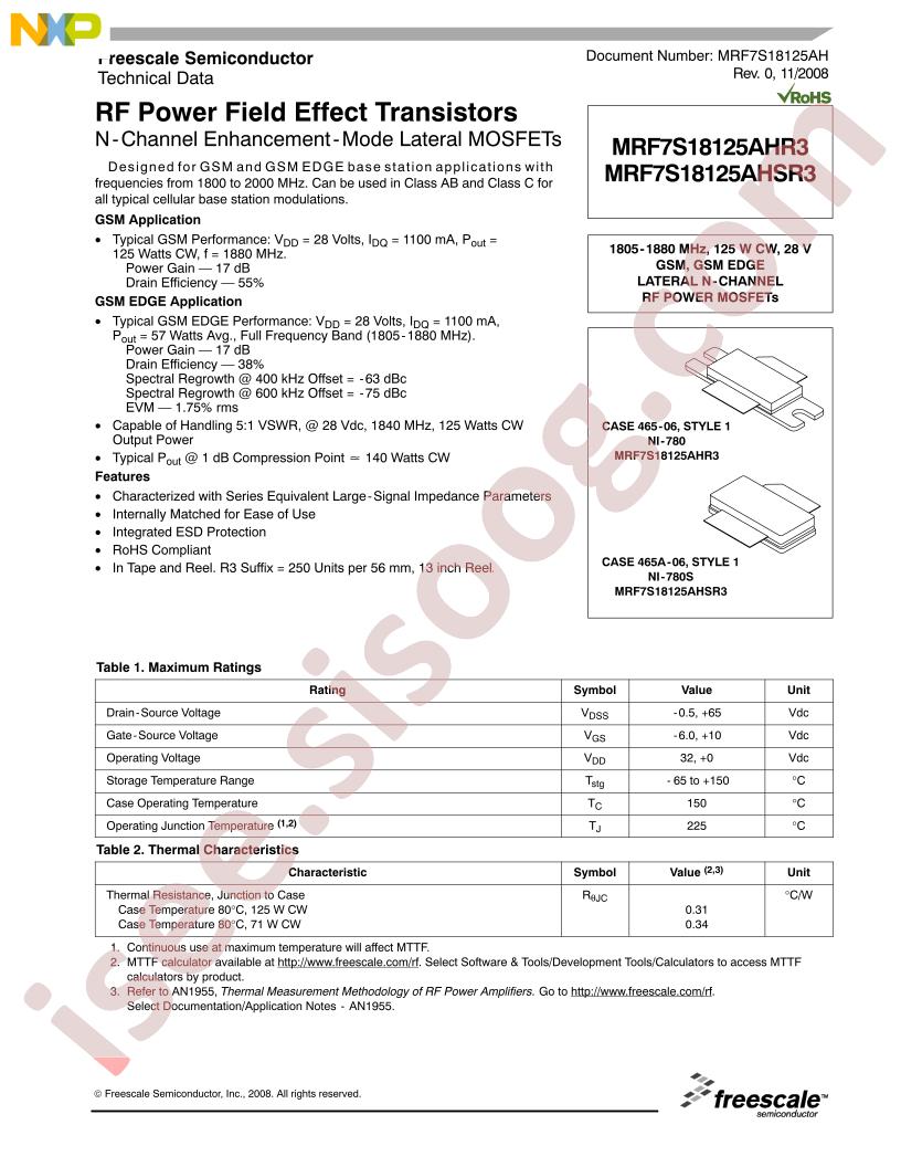 MRF7S18125AHR3/HSR3