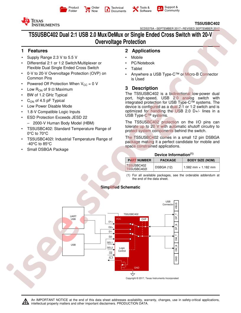 TS5USBC402 Datasheet