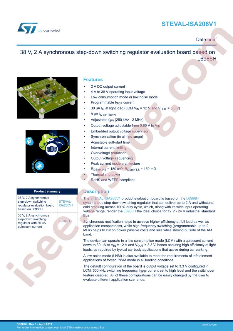 STEVAL-ISA206V1 Data Brief