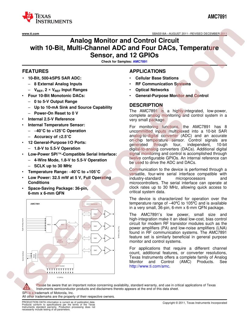 AMC7891 Datasheet