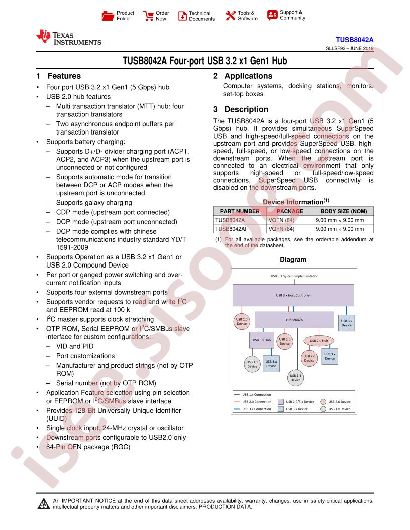 TUSB8042A Datasheet