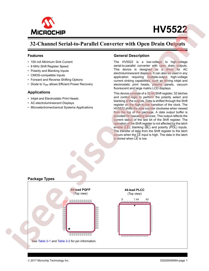HV5522 Datasheet
